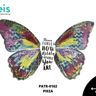 PARCHES DTF MARIPOSA NEVER FORGET HOW PATR-0162 30cmX19cm