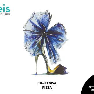 PARCHES DTF ZAPATILLA CON MOÑO PATR-0165 22.5cmX29.5cm AZUL