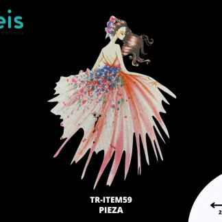 PARCHES DTF CHICA VESTIDO PATR-0169 22cmX29cm MULTICOLOR