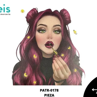 PARCHES DTF CHICA LABIAL VINO PATR-0178 27cmX29.5cm
