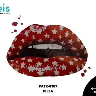 PARCHES DTF LABIOS ESTRELLADOS ROJOS PATR-0187 20.5cmX13.5cm