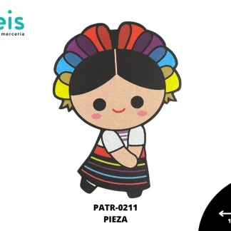 PARCHES DTF MUÑECA MICHOACANA LELE PATR-0211 16cmX22cm