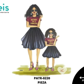 PARCHES DTF MADRE E HIJA PRINCESS QUEEN PATR-0220 21.5cmX26.5cm