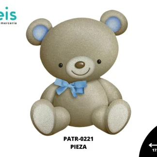 PARCHES DTF OSO MOÑO AZUL PATR-0221 17.5cmX22cm