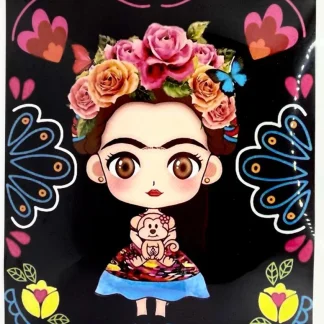 PARCHES DTF CUADRADO NEGRO FRIDA KAHLO PATR-0236
