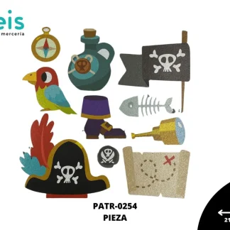 PARCHES DTF ACCESORIOS PIRATA PATR-0254 21.5cmX22cm