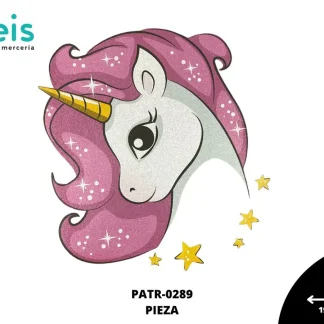 PARCHES DTF UNICORNIO BEBE PELO ROSA PATR-0289 19cmX22cm