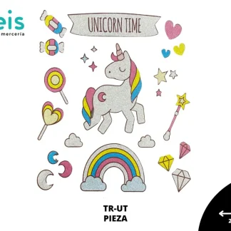 PARCHES DTF UNICORN TIME ARCOIRIS DULCES PATR-0290 25cmX30cm