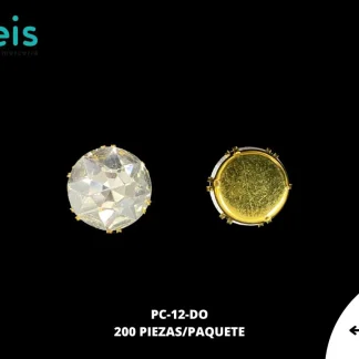 REMACHES METAL PIEDRA CORONA PC-12-DO 12mm 200 PZ/PQT DORADO