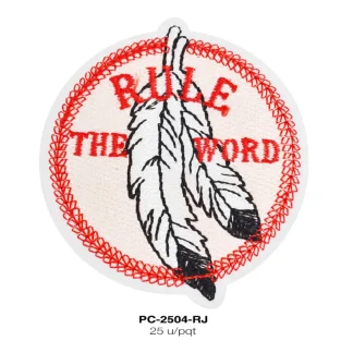 PARCHES BORDADOS Y ESTAMBRE PLANCHABLE PLUMAS PC-2504-RJ 7 cm 25 PZ/PQT ROJO