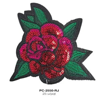 PARCHES LENTEJUELA ROSA PC-2550-RJ 25 PZ/PQT ROJO