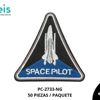 PARCHES BORDADOS Y ESTAMBRE NAVE ESPACIAL TRIANGULO PC-2733-NG 10.5cmX10cm 50 PZ/PQT NEGRO