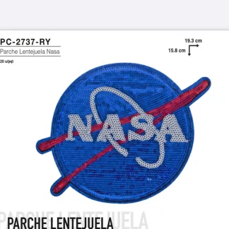 PARCHES LENTEJUELA COSMICO NASA PC-2737-NASA 19.3cmX15.8cm 20 PZ/PQT AZUL
