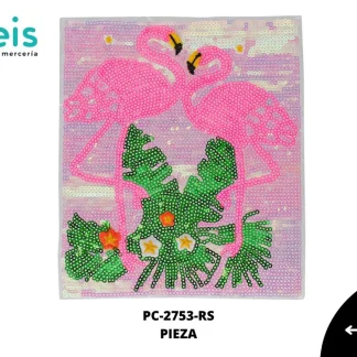 PARCHES LENTEJUELA FLAMINGO CUADRO PC-2753-RS ROSA