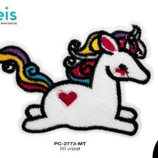 PARCHES BORDADOS Y ESTAMBRE UNICORNIO SALTANDO PC-2773-MT 8cmX6cm FIUSHA