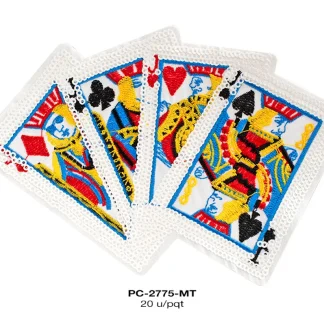 PARCHES BORDADOS Y ESTAMBRE CARTAS DE POKER POK-5 PC-2775-MT 17.5cmX11.5cm 20 PZ/PQT MULTICOLOR