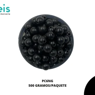 PERLAS COSTURA PC6NG 6mm 500 GRS/BOLSA NEGRO