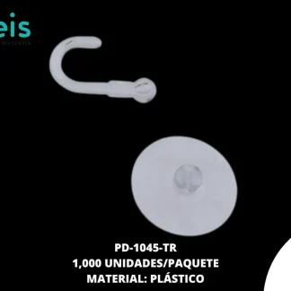 ACCESORIOS PLASTICO CHUPON ADHERIBLE PD-1045-TR 2.5cm 1,000 PZ/PQT TRANSPARENTE
