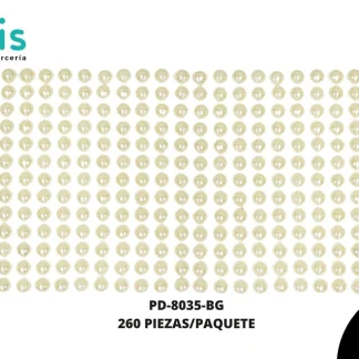 STICKER TARJETA MEDIA PERLA 6MM BEIGE