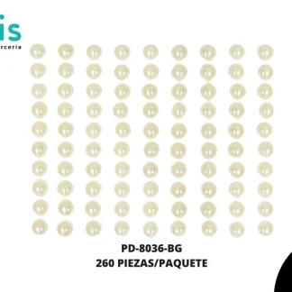 STICKER TARJETA MEDIA PERLA 8MM BEIGE