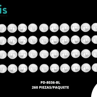 STICKER TARJETA MEDIA PERLA 8MM BLANCO