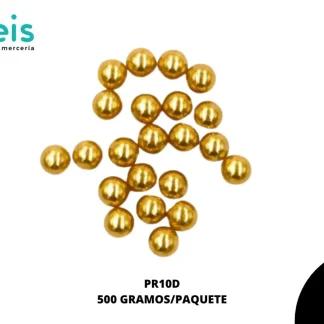 PERLAS REMACHE PR10D 10mm 500 GRS/BOLSA DORADA
