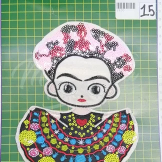 PARCHES BORDADOS Y ESTAMBRE FRIDA VESTIDO CHICA PR30
