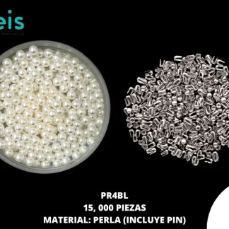 PERLAS REMACHE PR4BL 4mm 15,000 PZ/BOLSA BLANCO