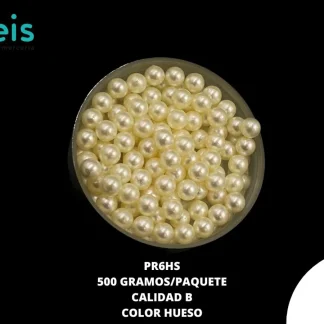 PERLAS REMACHE CALIDAD B PR6HS 6mm 500 GRS/BOLSA HUESO