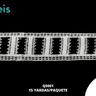 GUIPIUR SEDA DE LECHE PLANO QS001 BLANCO 2.5 CM 15 YARDAS/PAQUETE
