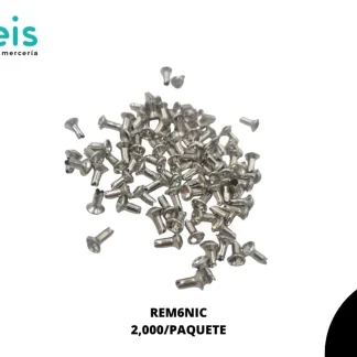 REMACHES METAL PIEDRA POSTE CERADO REM6NIC 6mm 2,000 PZ/PQT NIQUEL