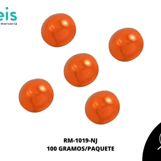 MEDIA PERLA METALIZADA REF: 5 mm NARANJA 100 grs/pqt