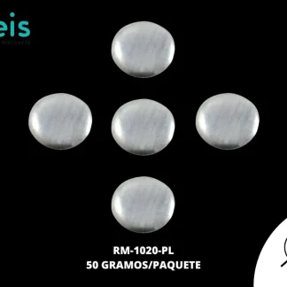 MEDIA PERLA METALIZADA REF: 6 mm PLATA 50 grs/pqt