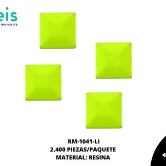 REMACHES PLANCHABLES CUADRADO NEON RM-1041-LI 7mmX7mm 2,400 PZ/PQT LIMON