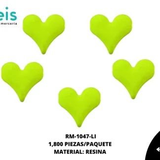 REMACHES PLANCHABLES CORAZON NEON RM-1047-LI 10mmX10mm 1,800 PZ/PQT LIMON
