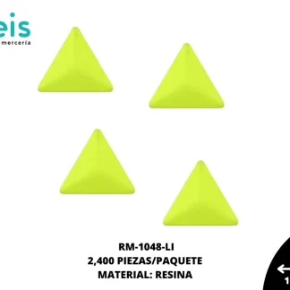 REMACHES PLANCHABLES TRIANGULO NEON RM-1048-LI 10mmX10mm 2,400 PZ/PQT LIMON