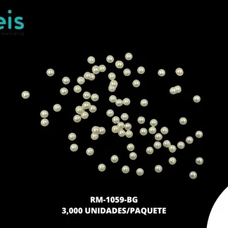 MEDIA PERLA ADHESIVA REF: 8 mm BEIGE 3 mill/pqt