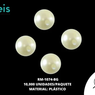 MEDIA PERLA HILO 2H REF: 6mm BEIGE 10 mill/pqt(.5kg)