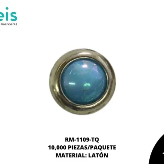 REMACHES METAL TACHE CIRCULAR RM-1109-TQ 6mm 10 MILL/PQT TURQUESA