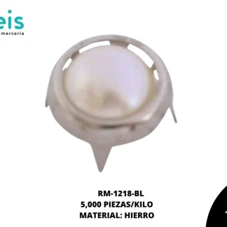 REMACHES METAL TACHE CIRCULAR PERLA RM-1218-BL 10mm 5 MILL/KILO BLANCO
