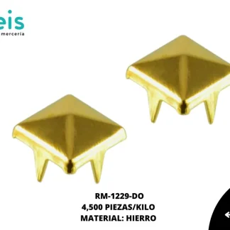 REMACHES METAL TACHE 4P CUADRADO RM-1229-DO 10mmX10mm 3,000 PZ/PQT DORADO