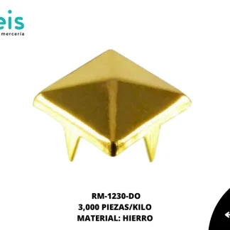 REMACHES METAL TACHE 4P CUADRADO RM-1230-DO 10mmX10mm 3,000 PZ/PQT DORADO