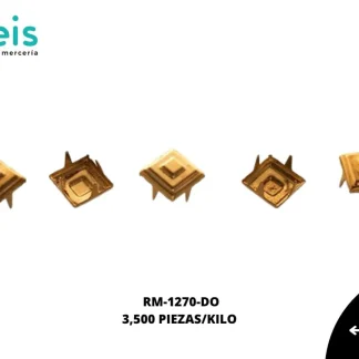 REMACHES METAL TACHE CUADRADO RM-1270-DO 9mmX9mm 3.5 MILL/KILO DORADO