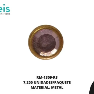 REMACHES METAL TACHE PIEDRA ADHESIVO RM-1309-RS 6mm 7,200 PZ/PQT ROSA