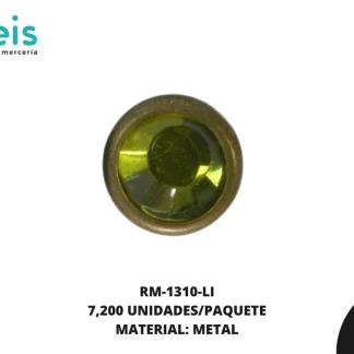 REMACHES METAL TACHE PIEDRA ADHESIVO RM-1310-LI 6mm 7,200 PZ/PQT LIMON