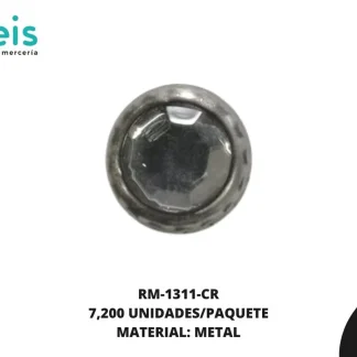 REMACHES METAL TACHE PIEDRA ADHESIVO RM-1311-CR 6mm 7,200 PZ/PQT CRISTAL