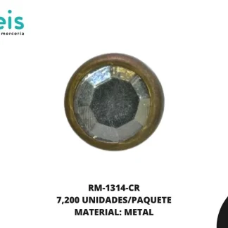 REMACHES METAL TACHE PIEDRA ADHESIVO RM-1314-CR 8mm 7,200 PZ/PQT CRISTAL