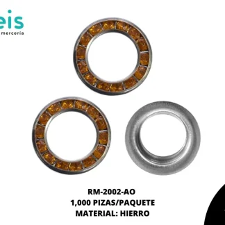 OJILLO PLATA PIEDRA 15.5 mm AMARILLO 1 mill/pqt
