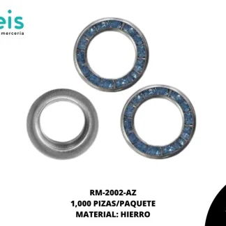 OJILLO PLATA PIEDRA 15.5 mm AZUL 1 mill/pqt