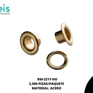OJILLO LATON BASE ACERO 1/4(6mm) REF: 400 DORADO 2.5 mill/pqt